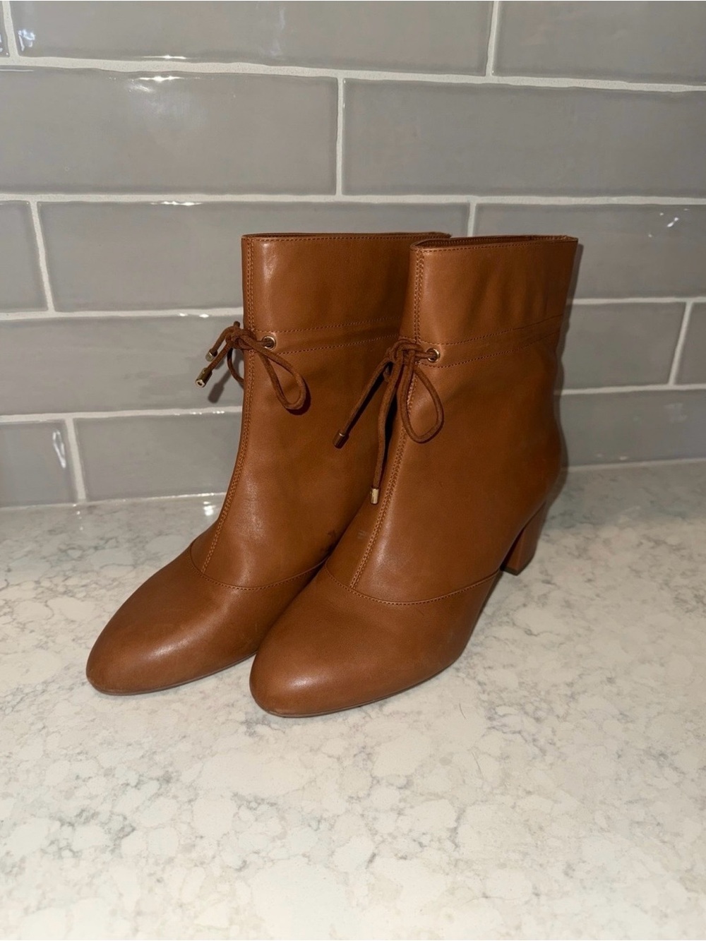 Talbots Brown Leather Heeled Ankle Boots